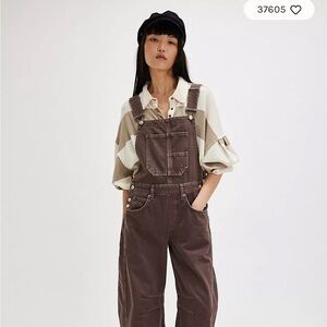 We The Free Chocolate Brown Overalls - barrel leg